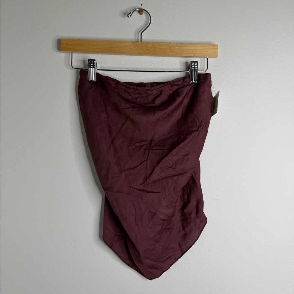 Free People brown strapless top